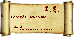 Pánczél Reményke névjegykártya