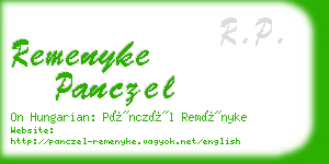remenyke panczel business card